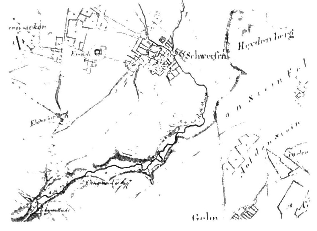 Tranchot 1808, Ausschnitt Schwerfen
